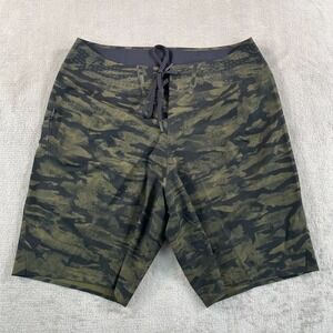 Lululemon Current State Board‎ Shorts 9" Men 28 Bricollage Military Green Black
